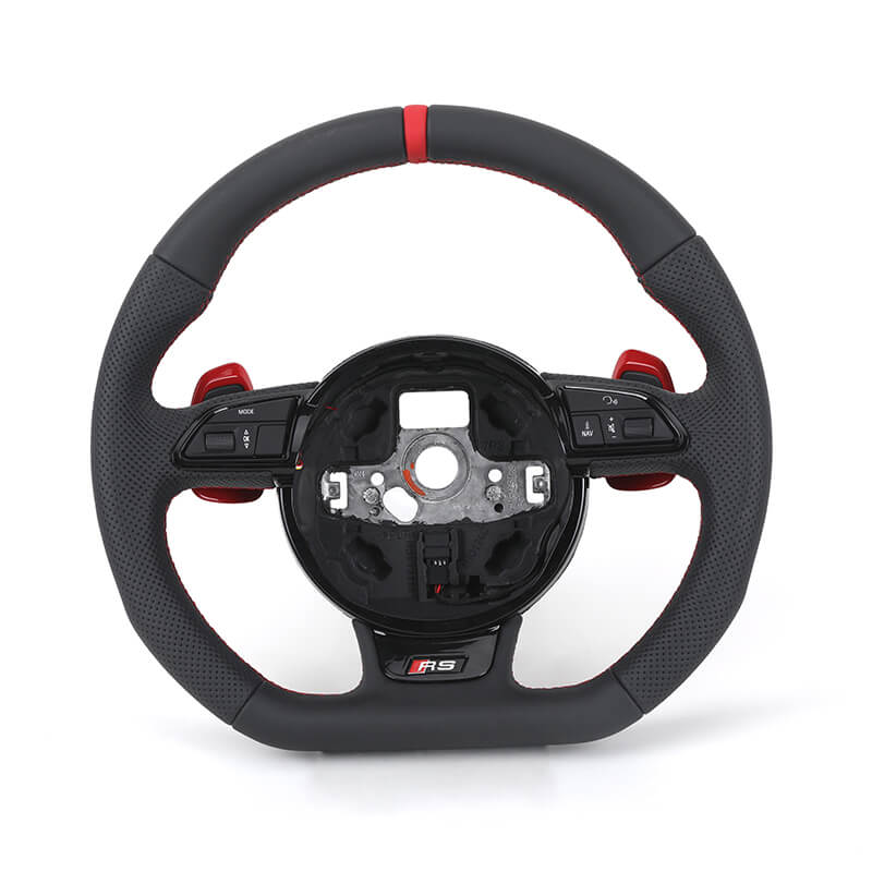 Audi - Halv Perferted Læder - RS logo - Røde detaljer - Carbonit