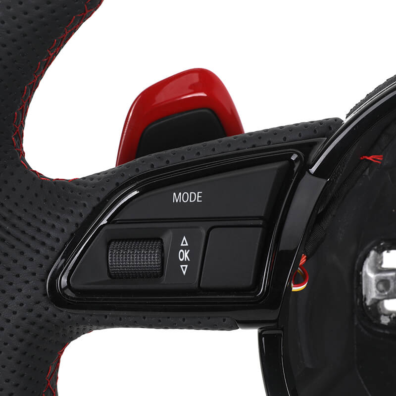 Audi - Halv Perferted Læder - RS logo - Røde detaljer - Carbonit