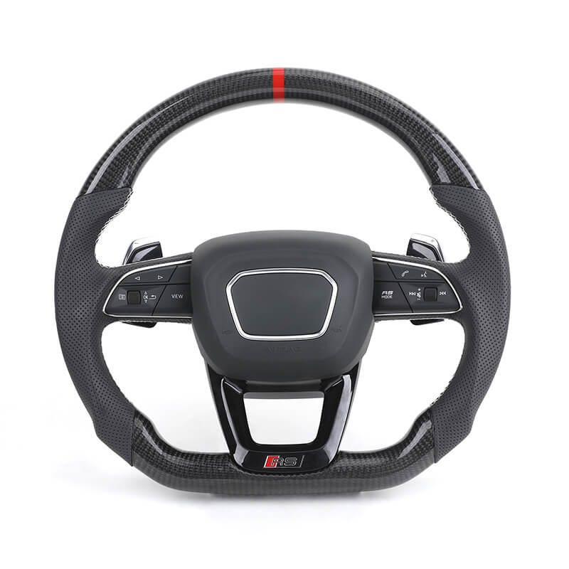Audi - Carbon - Perferted Læder sider - Rød toplinje - Carbonit