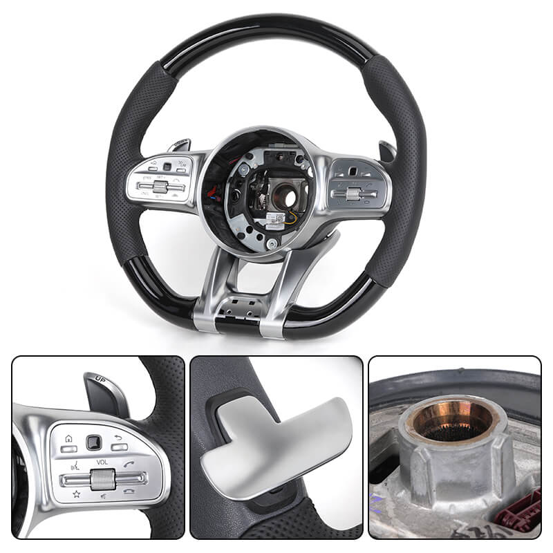 Mercedes Benz AMG - Piano Sort Carbon - Perferted Læder Sider - Carbonit