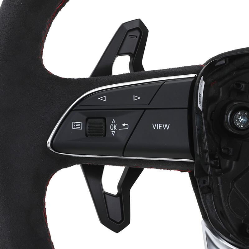 Audi - Fuld Alcantara - Røde Sygninger - Carbonit