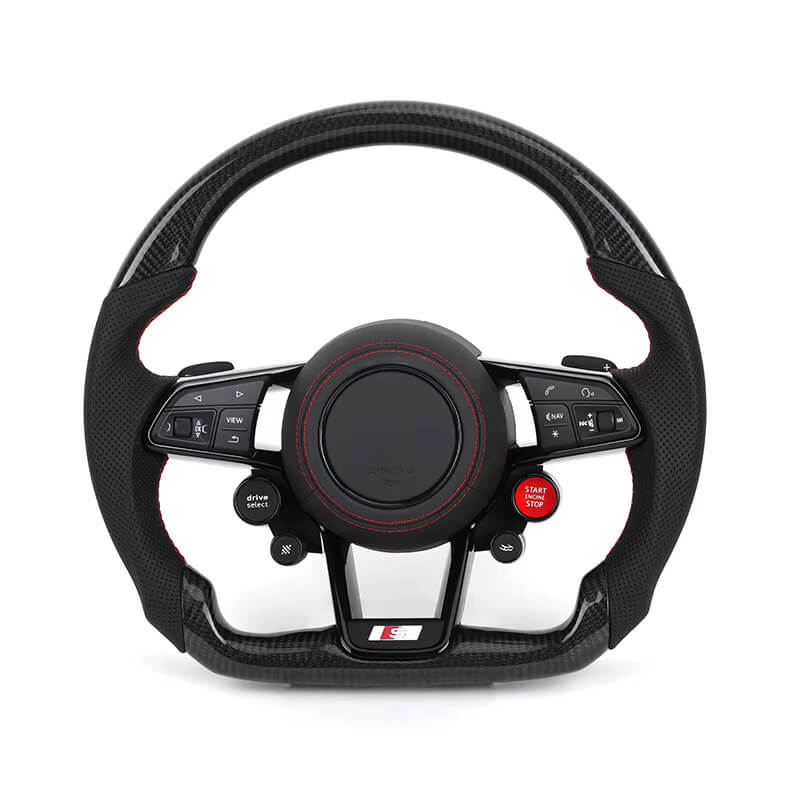 Audi - R8 - Sort Carbon / Perforated Læder - Start/Stop - Læder Airbagcover - Carbonit