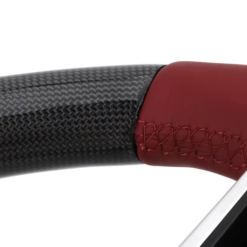 Porsche - Piano Sort Carbon - Rød Læder Sider - Carbonit