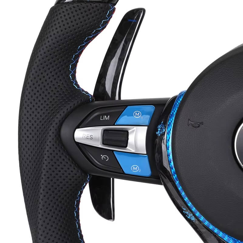 BMW - F-Serie - Blå Forged Carbon - Sort Perferted Læder - LED Skærm - Carbonit