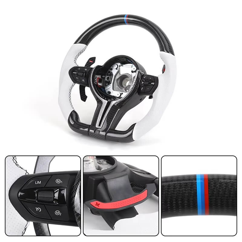 BMW - F-Serie - Sort Carbon - Hvid Perferted Læder - Carbonit