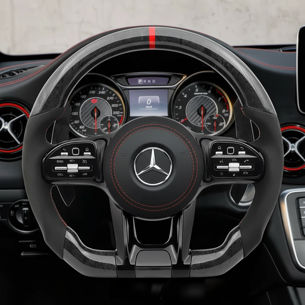 Mercedes Benz - AMG - Alcantara - Rød - Carbonit