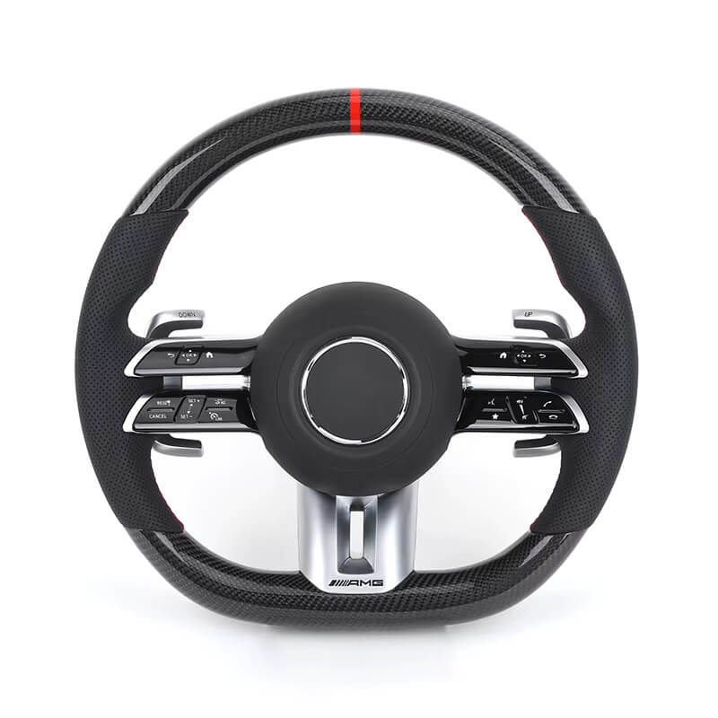 Mercedes Benz AMG - Sort Carbon - Perferted Læder Sider - Røde Detaljer - Carbonit