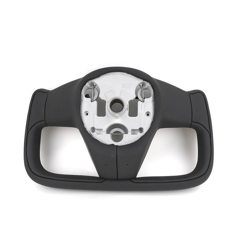 Tesla 3/Y/S/X - Yoke - Sort Nappa Læder - 2018-2024 - Carbonit