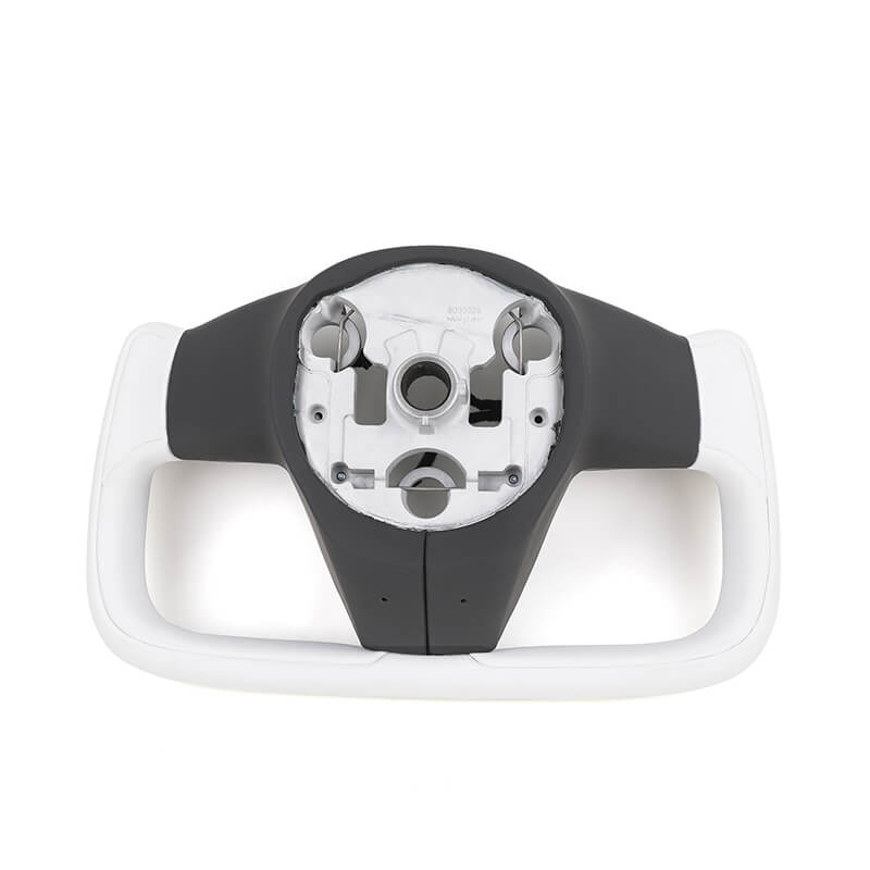 Tesla 3/Y/S/X - Yoke - Hvid Nappa Læder - 2018-2024 - Carbonit
