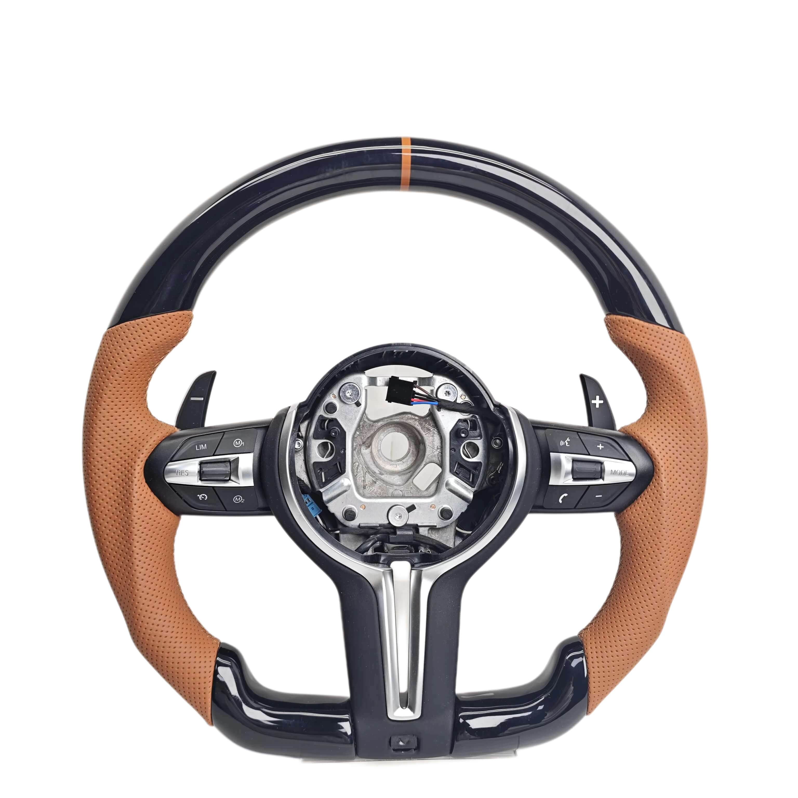 BMW - F-Serie - Sort Blank Carbon - Brun Perferted Læder - Carbonit
