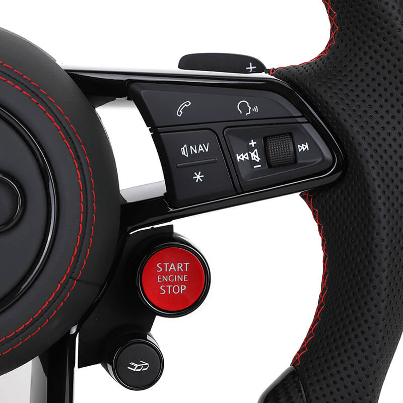 Audi - R8 - Sort Carbon / Perforated Læder - Start/Stop - Læder Airbagcover - Carbonit