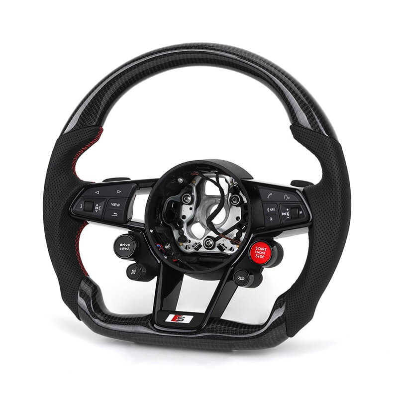 Audi - R8 - Sort Carbon / Perforated Læder - Start/Stop - Læder Airbagcover - Carbonit