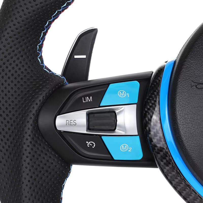BMW - F-Serie - Carbon - Sort Perferted Læder - Blå Trim - Carbonit
