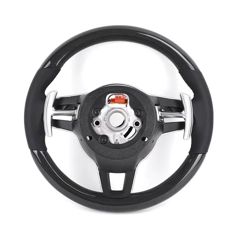 Porsche - Piano Sort Carbon - Læder Sider - Carbonit