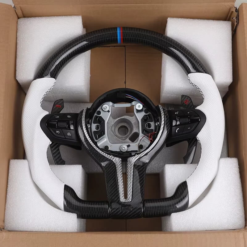 BMW - F-Serie - Sort Carbon - Hvid Perferted Læder - Carbonit