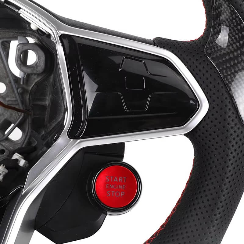 VW Golf MK8 - Sort Carbon - LED Skærm - Røde Syninger - Carbonit