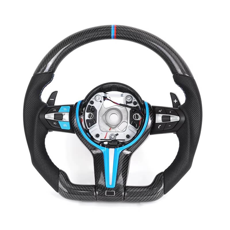 BMW - F-Serie - Carbon - Sort Perferted Læder - Blå Trim - Carbonit